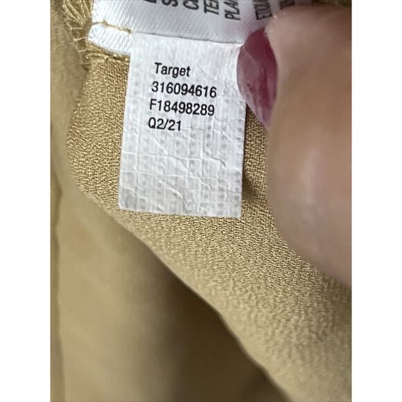 Knox Rose Women's Dress Size Med Mustard Yellow Eyelet Sleeveless Boho V Neck - Picture 8 of 9